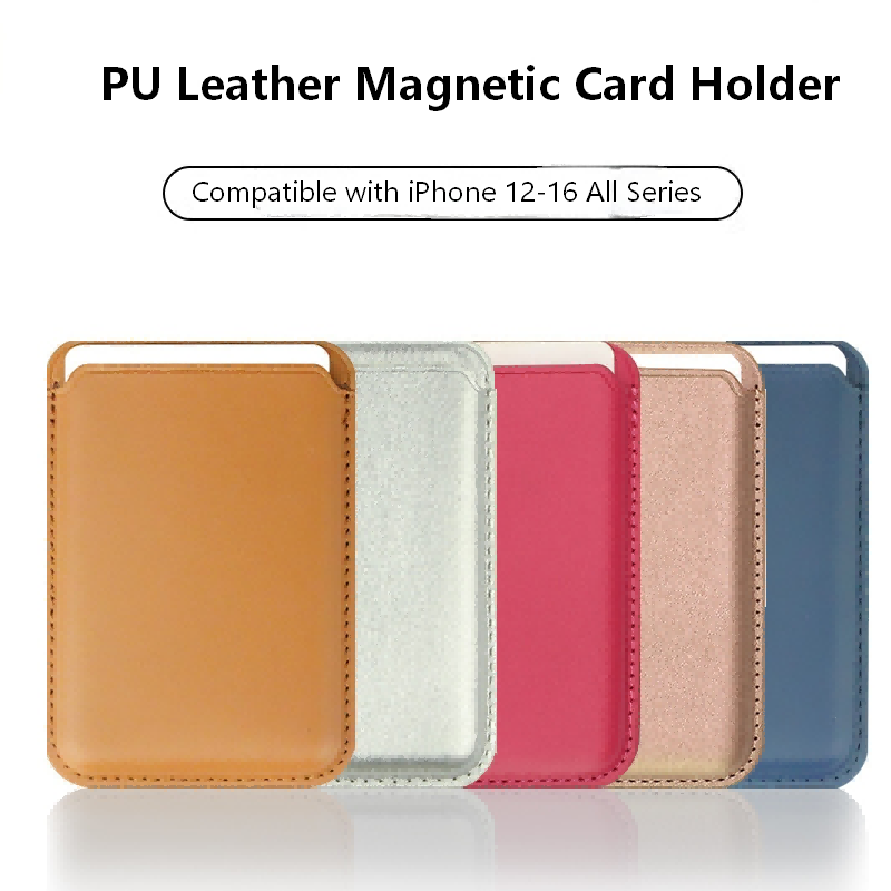 MagSafe-kompatibel magnetkortholder i PU-skinn