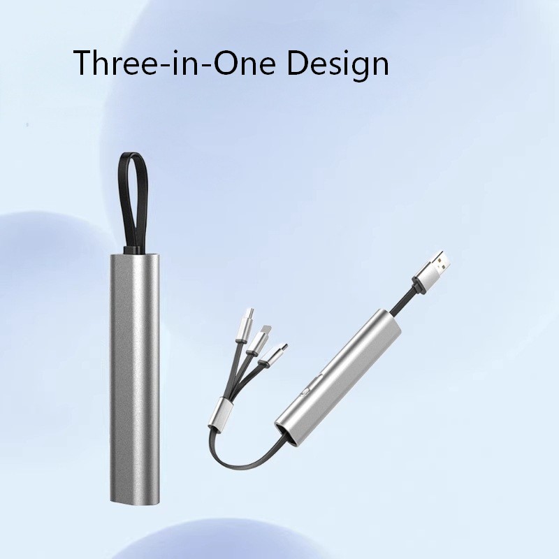 Uttrekkbar 3-i-1 multi-USB-ladekabel