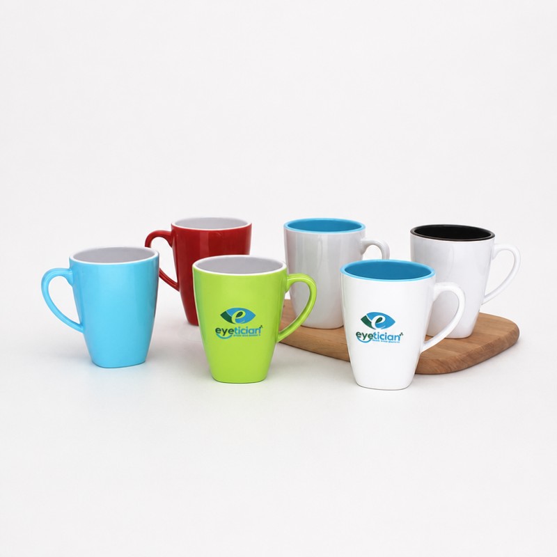Tofarget egendefinert keramisk kaffekrus med logo